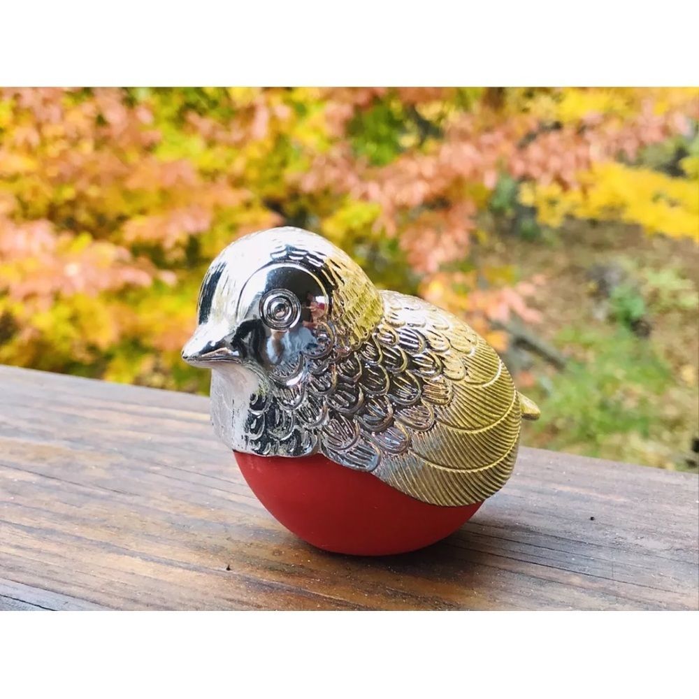 Vintage Cologne Bottle Bird Red Breast Robin Silver Top Avon Collection OldStock